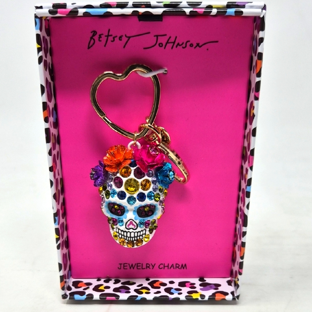Betsey Johnson Day Of The Dead Skull Keychain